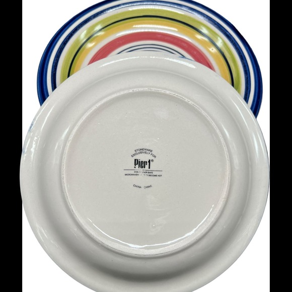 Pier 1 Circular Pattern Dessert Plates Primary Colors - Set of 4 - Picture 3 of 3